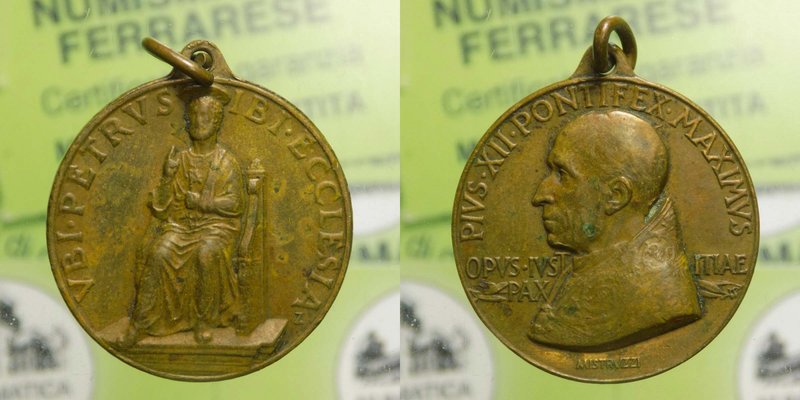 Medaglia - Pio XII "Eugenio Maria Giuseppe Pacelli (1939-1958) "Ubi Petrus Ibi E...