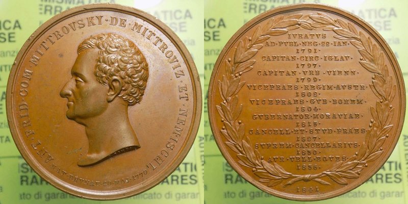 Medaglia Austria / Boemia - Morte del Generale Anton Friedrich Graf Mittrovky - ...