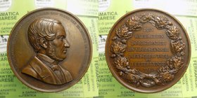 Medaglia Olanda - V.H.J. Delecourt 1854 - Opus Wiener Leopold 91,4 Ø 62