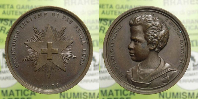 Medaglia Vittorio Emanuele III - Al Principe di Napoli 1879 - Ae 18 Ø 34