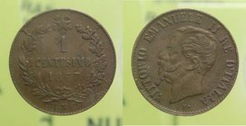 Vittorio Emanuele II - 1 Centesimo 1867 Milano - ERRORE - FRATTURE DI CONIO