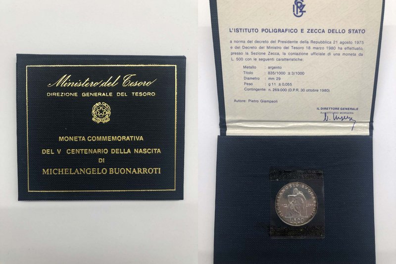 COMMEMORATIVA LIRA - Ministero del Tesoro - 500 Lire commemorativa "V°Centenario...