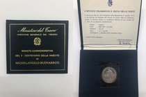 COMMEMORATIVA LIRA - Ministero del Tesoro - 500 Lire commemorativa "V°Centenario Nascita Michelangelo Buonarroti" - FDC - Ag
FDC