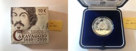 Area EURO - Moneta Commemorativa 10 euro 2010 - 400°Anniversario della scomparsa di Caravaggio (1610-2010) Ag Proof
