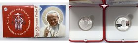 AREA EURO - Lotto 2 Monete Commemorative Vaticano: 5 Euro 2015 "XIV Assemblea Generale Ordinaria del Sinodo dei Vescovi" Ag Proof - 10 Euro 2015 "10°a...