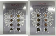 Raccolta BOLAFFI "I Primi 12 Paesi in Europa" : Francia Serie Euro 8 Valori : 1 - 2 - 5 - 10 - 20 cent anno 1999 - 50 cent anno 2001 - 1 euro anno 200...