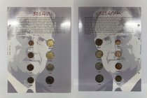 Raccolta BOLAFFI "I Primi 12 Paesi in Europa" : Belgio Serie Euro 8 Valori : 1 cent anno 1999 - 2 cent anno 2000 - 5 cent anno 1999 - 10 cent anno 200...