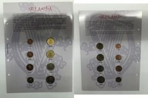 Raccolta BOLAFFI "I Primi 12 Paesi in Europa" : Irlanda Serie Euro 8 Valori : 1 - 2 - 5 - 10 - 20 - 50 cent - 1 - 2 euro anno 2002