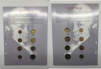 Raccolta BOLAFFI "I Primi 12 Paesi in Europa" : Austria Serie Euro 8 Valori : 1 - 2 - 5 - 10 - 20 - 50 cent - 1 - 2 euro anno 2002