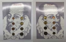 Raccolta BOLAFFI "I Primi 12 Paesi in Europa" : Spagna Serie Euro 8 Valori : 1 cent anno 1999 - 2 cent anno 2001 - 5 - 10 - 20 - 50 cent anno 1999 - 1...