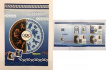 Folder Filatelico " Giochi Olimpici Pechino 2008" - Composto da n.3 Cartoline con i relativi Francobolli e Timbri - n.2 Tessere con Francobollo serie ...