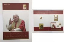 Folder Filatelico "Beatificazione Papa Giovanni Paolo II - 2011 - Composto da n.1 Cartolina con il relativo Timbro e Francobollo - n.1 Tessera con Fra...