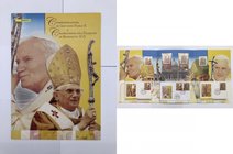 Folder Filatelico "Commemorazione di Giovanni Paolo II e Celebrazione dell'Elezione di Benedetto XVI 2005 - Composto da n.3 Cartoline con i relativi T...