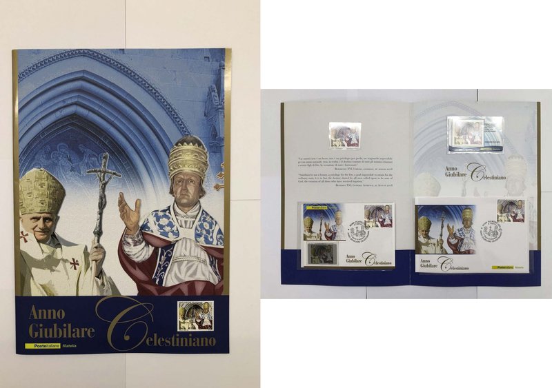 Folder Filatelico "Anno Giubilare Celestiniano" 2010 - Composto da n.1 Busta con...