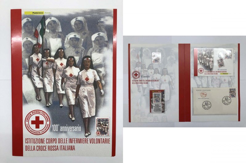 Folder Filatelico "Centenario Istituzione Corpo delle Infermiere Volontarie dell...