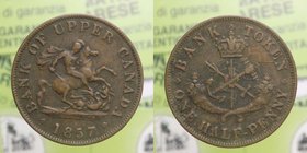 CANADA - Gettone Jeton- Bank Token One Half Penny 1857 - Canada - RARE