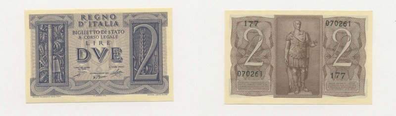 ITALIA - Biglietto di Stato - Vittorio Emanuele III - 2 Lire "Impero" - Grassi/P...