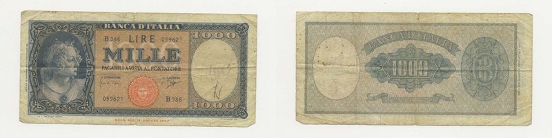 ITALIA - Banconota 1000 Lire Medusa - Carli/Ripa 25/09/1961
