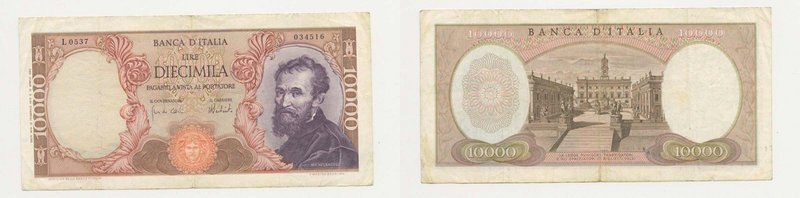 ITALIA - Banconota 10000 Lire Buonarroti - Carli/Barbarito 15/02/1973