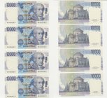 ITALIA - Lotto n.4 Banconote 10000 lire Volta - Consecutive - Ciampi/Speziali 22/11/1989