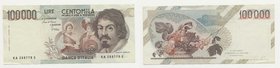 ITALIA - Banconota 100000 Lire Caravaggio I°Tipo - Ciampi/Stevani 25/10/1983 - RARA