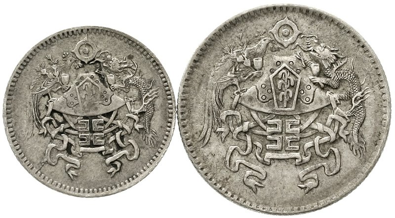 China
Republik, 1912-1949
2 Stück: 20 und 10 Cents, Jahr 15 = 1926 Nationalemb...
