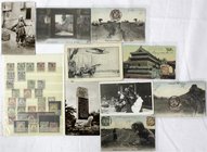 China
Briefmarken
Ansichtskarten und Briefmarken der Kolonien. 9 chinesische Ansichtskarten aus dem Zeitraum 1909 bis 1927 mit div. Frankaturen. Mei...