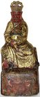 China
Varia
Bemalte Holzfigur eines thronenden Kaisers. Wohl Qing-Dynastie. Rot-gold-schwarz bemalt. Bohrungen Nase, Ohren und Kinn, auf dem Rücken ...