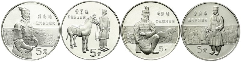 China
Volksrepublik, seit 1949
4 X 5 Yuan Silber 1984. Große Persönlichkeiten ...