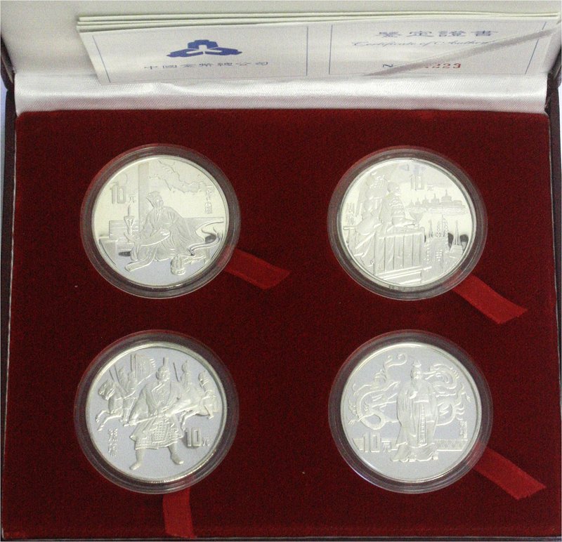 China
Volksrepublik, seit 1949
Set: 4 X 10 Yuan Silber 1997. Die Geschichte de...