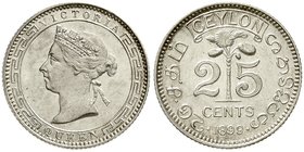Ceylon
Britische Kolonie, 1796-1972
25 Cents Silber 1899. prägefrisch