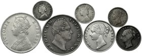Indien
Lots
7 Silbermünzen Brit. Indien: Rupee 1835, 1901, 1/2 Rupee 1840, 1/4 Rupee 1840, 2 Annas 1841, 1889, 1892. schön bis sehr schön