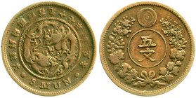 Korea
Chinesisches Protektorat, 1637-1895
5 Mun Jahr 497 = 1888. schön/sehr schön