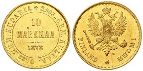 Finnland
Alexander II., 1855-1881
10 Markkaa 1878. 3,23 g. 900/1000. vorzüglich/Stempelglanz
