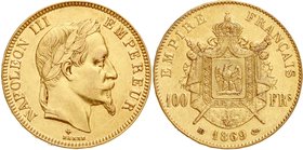 Frankreich
Napoleon III., 1852-1870
100 Francs 1869 A, Paris. 32,25 g. 900/1000. vorzüglich