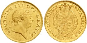 Grossbritannien
George III., 1760-1820
1/2 Guinea 1804. Seventh laur. head. fast Stempelglanz, Prachtexemplar