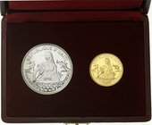 Haiti
2 Stück: 500 Gourdes Gold u. 50 Gourdes Silber 1974, zur Olympiade 1976. Entzündung des Feuers. In Originalschatulle mit Zertifikat. Die Goldmü...
