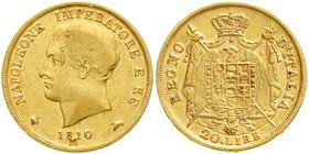 Italien-unter Napoleon
Napoleon I., 1804-1814
20 Lire 1810 M. 6,45 g. 900/1000 sehr schön