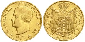 Italien-unter Napoleon
Napoleon I., 1804-1814
40 Lire 1814 M. 12,90 g. 900/1000 gutes sehr schön