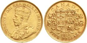 Kanada
Britisch, seit 1763
5 Dollars 1912. 8,36 g. 900/1000 gutes vorzüglich