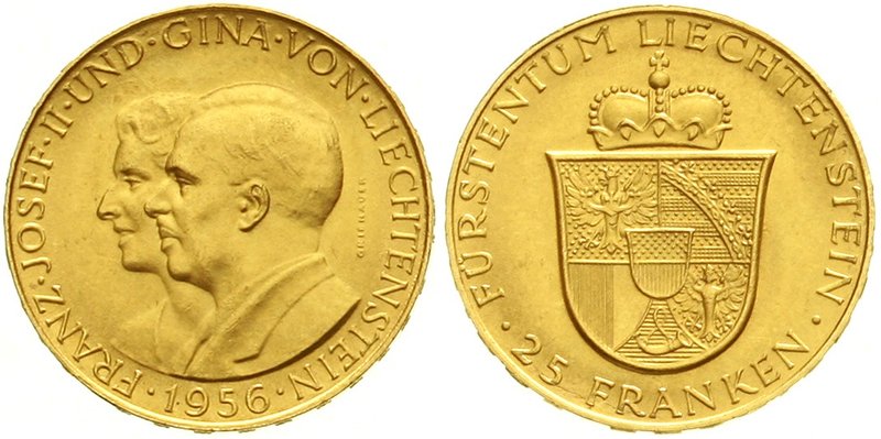 Liechtenstein
Franz Josef II., 1938-1989
25 Franken 1956, zum 50. Geburtstag. ...