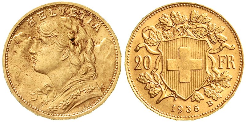 Schweiz
Eidgenossenschaft, seit 1850
20 Franken 1930 B (ohne L) Vreneli. 6,45 ...