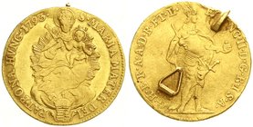 Haus Habsburg
Franz II., 1792-1806
Dukat 1793, Kremnitz. Stehender Herrscher/Madonna. 3,47 g. schön, Broschieranlötungen