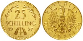 Österreich
1. Republik, 1918-1938
25 Schilling 1927. 5,87 g. 900/1000. fast Stempelglanz