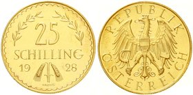 Österreich
1. Republik, 1918-1938
25 Schilling 1928. 5,87 g. 900/1000. fast Stempelglanz