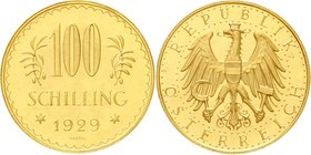 Österreich
1. Republik, 1918-1938
100 Schilling 1929. 23,52 g. 900/1000. vorzüglich/Stempelglanz