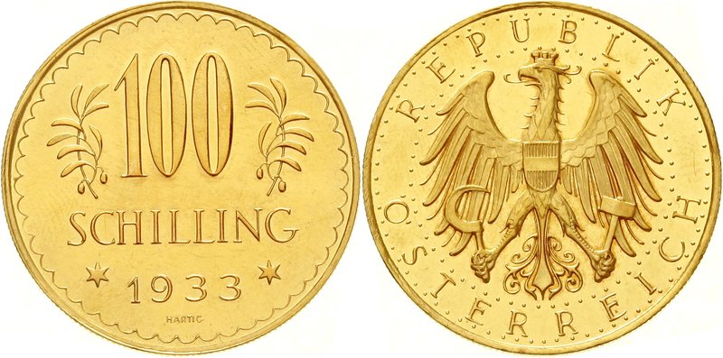 Österreich
1. Republik, 1918-1938
100 Schilling 1933. 23,52 g. 900/1000. Aufl....
