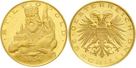 Österreich
1. Republik, 1918-1938
25 Schilling St. Leopold 1936. 5,881 g. 900/1000 vorzüglich/Stempelglanz, selten