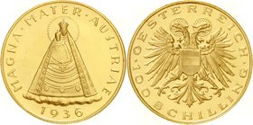 Österreich
1. Republik, 1918-1938
100 Schilling 1936. Mariazell. 23,52 g. 900/1000. fast Stempelglanz aus EA, Prachtexemplar