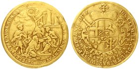 Köln-Erzbistum
Joseph Clemens von Bayern, 1685-1723
3 Dukaten 1696 Bonn, Mzm. Friedrich Wendels. Goldausbeute aus Brilon. Stempel von D. J. Schel. W...